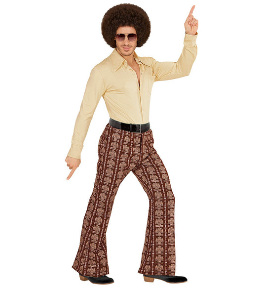 Widmann Flared Herrenhose – 70er Jahre Beige Baumwolle - Fasnacht24.ch