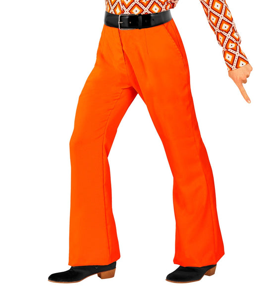 Widmann 70er Jahre Orange Flared Herrenhose – Retro Stil - Fasnacht24.ch – Produktansicht