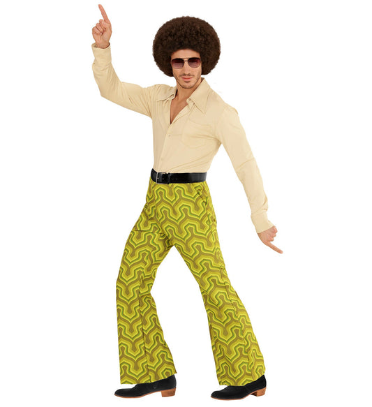 Widmann 70er Herren Flared Hose – Bunte Wallpaper Baumwolle - Fasnacht24.ch