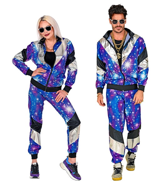 Widmann 80er Disco Trainingsanzug Unisex – Sternenprint Polyester - Fasnacht24.ch – Produktansicht