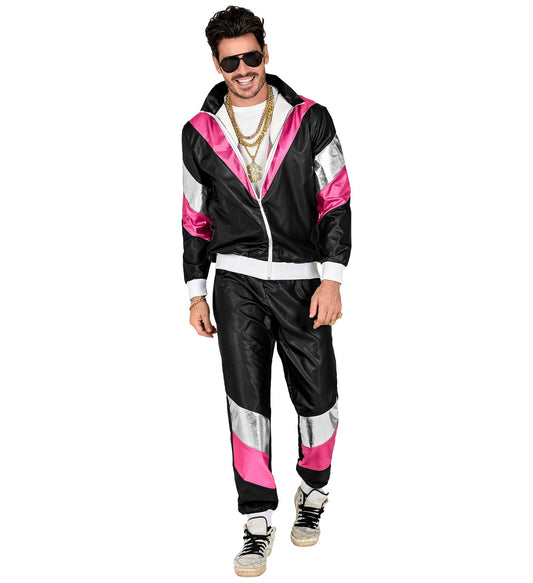 Widmann 80er Lederoptik Unisex Trainingsanzug – Retro Jogginganzug - Fasnacht24.ch