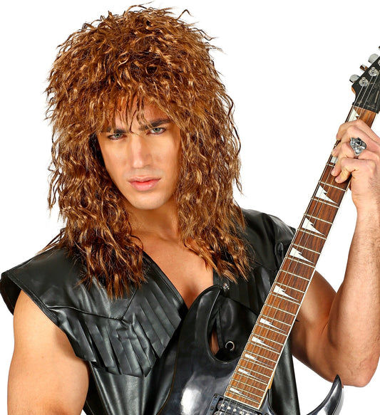 Herrenperücke in rot-braun mit realistischen Fasern und elastischem, atmungsaktivem Netz.