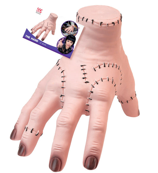 Lebensechte 20 cm große Adams Family Hand aus Resin in realistischer Detaildarstellung.