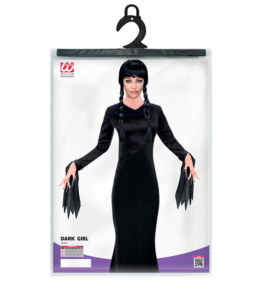 Widmann Adams Family Wednesday Damen Ballkleid – Schwarzes Satinkleid - Fasnacht24.ch