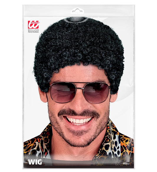 Widmann Afro Perücke – Schwarze Locken Mit Wet-Effekt | Herren & Damen - Fasnacht24.ch
