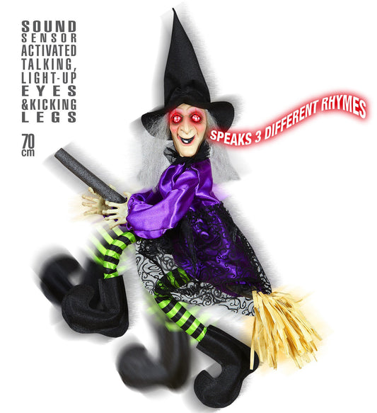 Widmann Fliegende Hexe Anja 70cm – Beleuchtet Mit Sound - Fasnacht24.ch