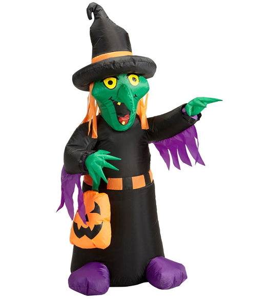 Widmann Aufblasbare Leuchtende Hexe 122cm – Wetterfest Mit Gebläse - Fasnacht24.ch