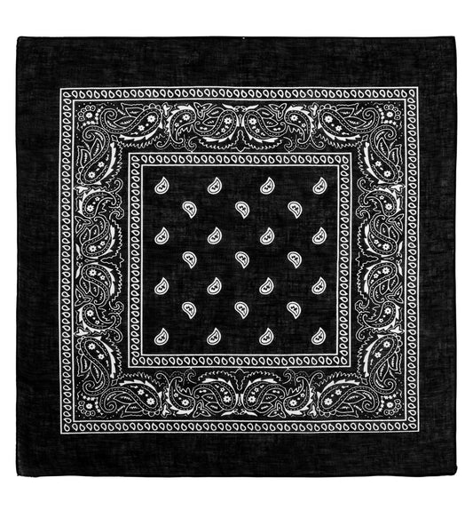 Schwarzes Baumwollbandana von Widmann, quadratisch, 55x55 cm, ideal für Haare und Hals.