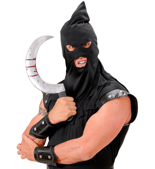 Widmann Sickle in Grau mit blutigen Details, 45,5 cm lang, aus leichtem Kunststoff.