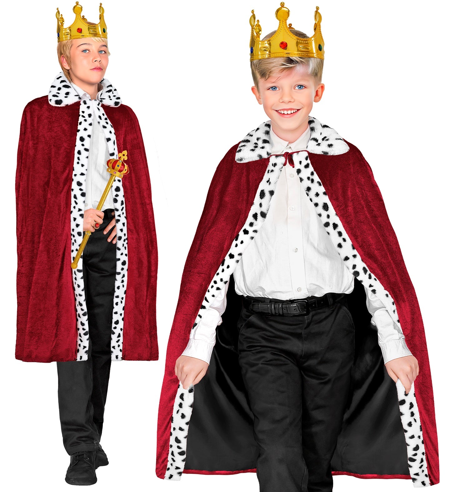 Bordeaux rotes Samtcape für Kinder, 90 cm lang, mit satinierter Innenauskleidung.