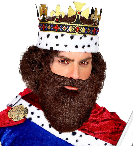 Brauner Vollbart mit Schnurrbart aus Kunsthaar, ideal für Kostüme und Veranstaltungen.