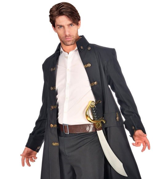 Brown faux leather sword belt with four holsters for costumes.