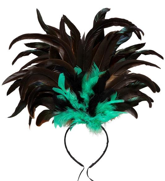 Federschmuck Widmann Copacabana – Schwarzer und Grüner Federkopfschmuck - Fasnacht24.ch