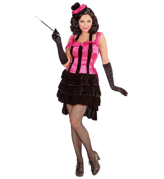 Widmann Burlesque Tänzerin Kostüm – Satin & Spitze mit Mini Zylinder – Produktansicht