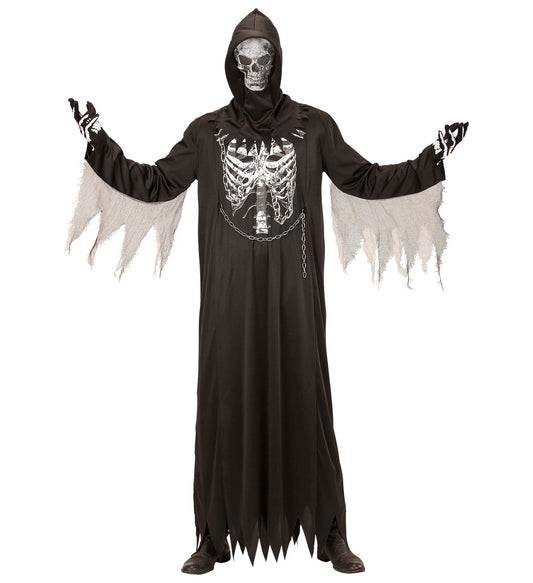 Widmann Sensemann Kostüm Herren – Schwarze Robe mit Kapuzenmaske - Fasnacht24.ch