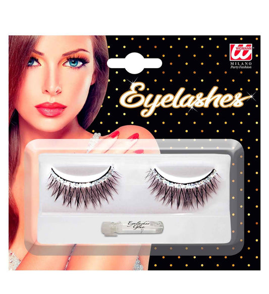 Glitzer Wimpern – Widmann Diamond mit Kleber | Synthetische Luxus-Lashes - Fasnacht24.ch