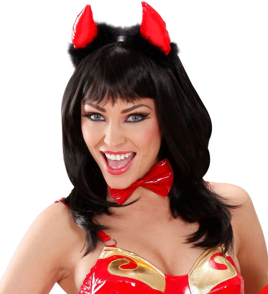 Widmann Ashley Schwarze Herrenperücke Mit Natürlichen Bangs – Heat-Resistent - Fasnacht24.ch