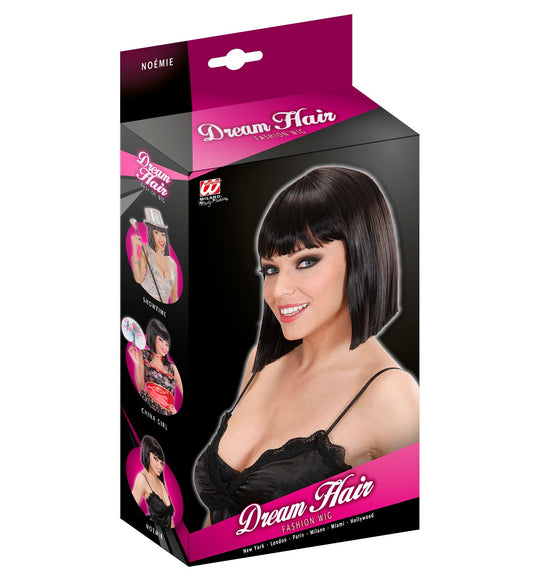 Widmann Noemie Schwarze Perücke – Verstellbare Herren Perücke - Fasnacht24.ch