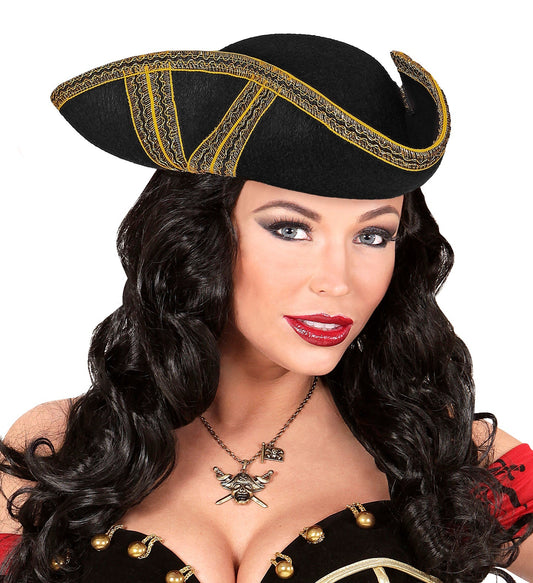 Widmann Dreispitz Tricorn Hut – Filz Mit Goldborte, Historisch - Fasnacht24.ch