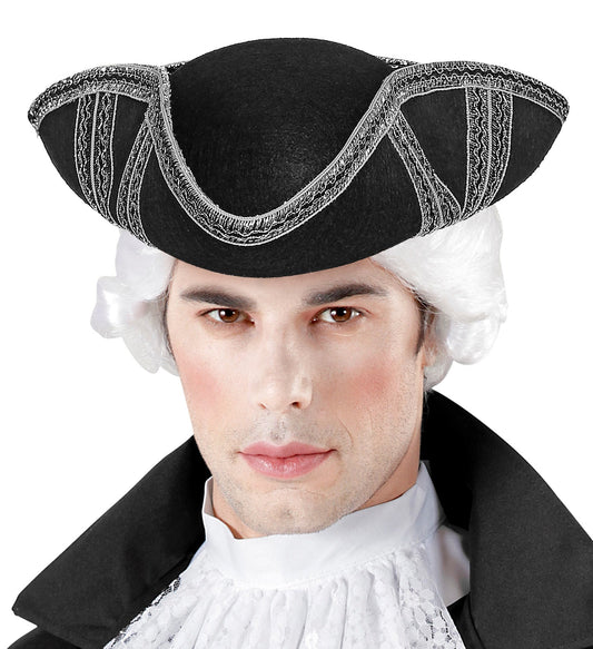 Widmann Dreispitz Filzhut mit Silberbesatz – Barockhut Herren - Fasnacht24.ch