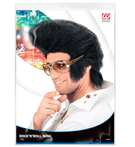 Elvis Perücke Widmann – Herren Wig Mit Pompadour, Schwarz - Fasnacht24.ch