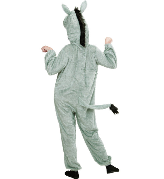 Widmann Esel Plüschkostüm Overall in Braun mit Kapuze und Ohren für Erwachsene