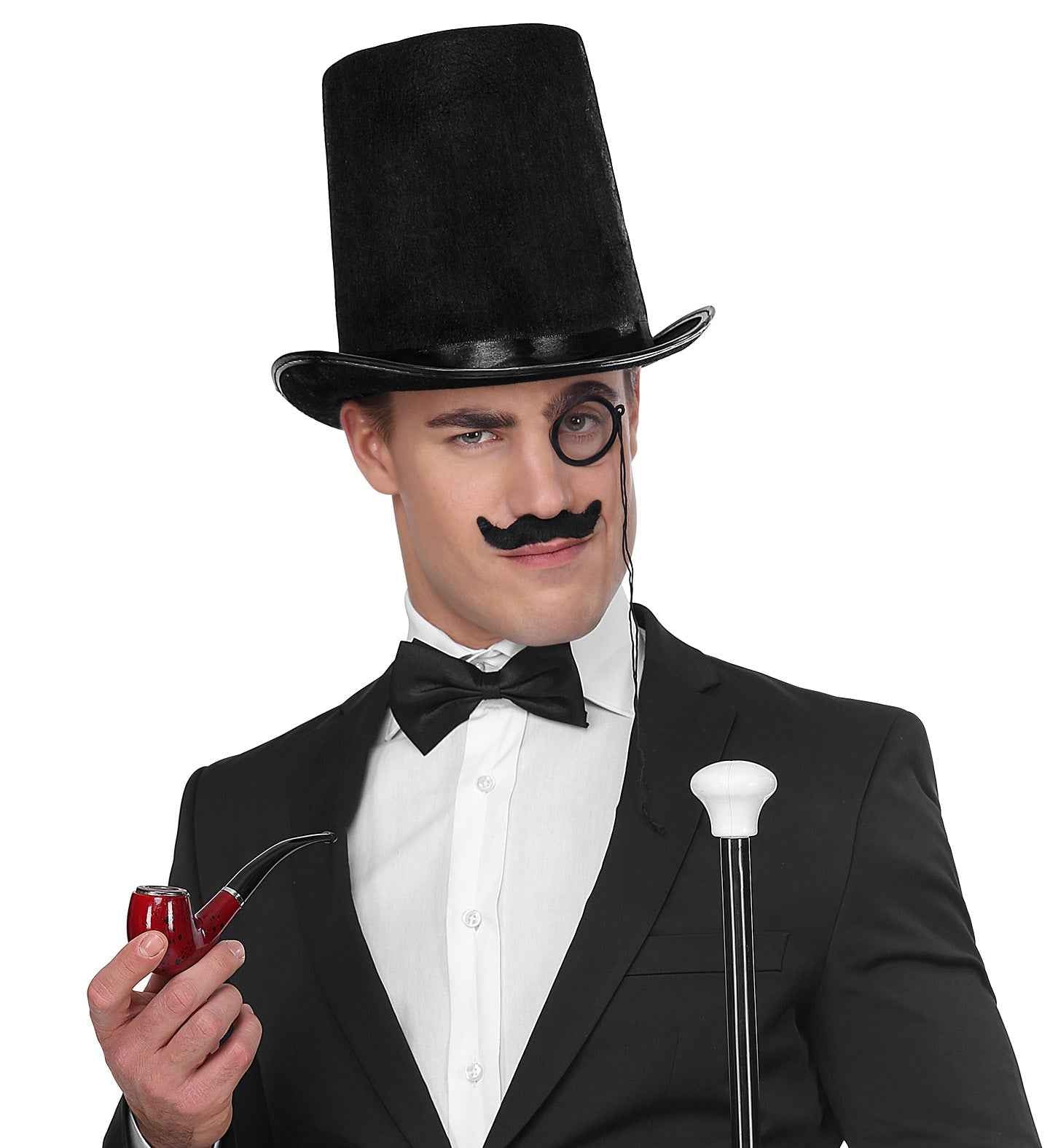 Widmann Extra Large Schwarzer Filz Zylinderhut – Victorian Stil - Fasnacht24.ch