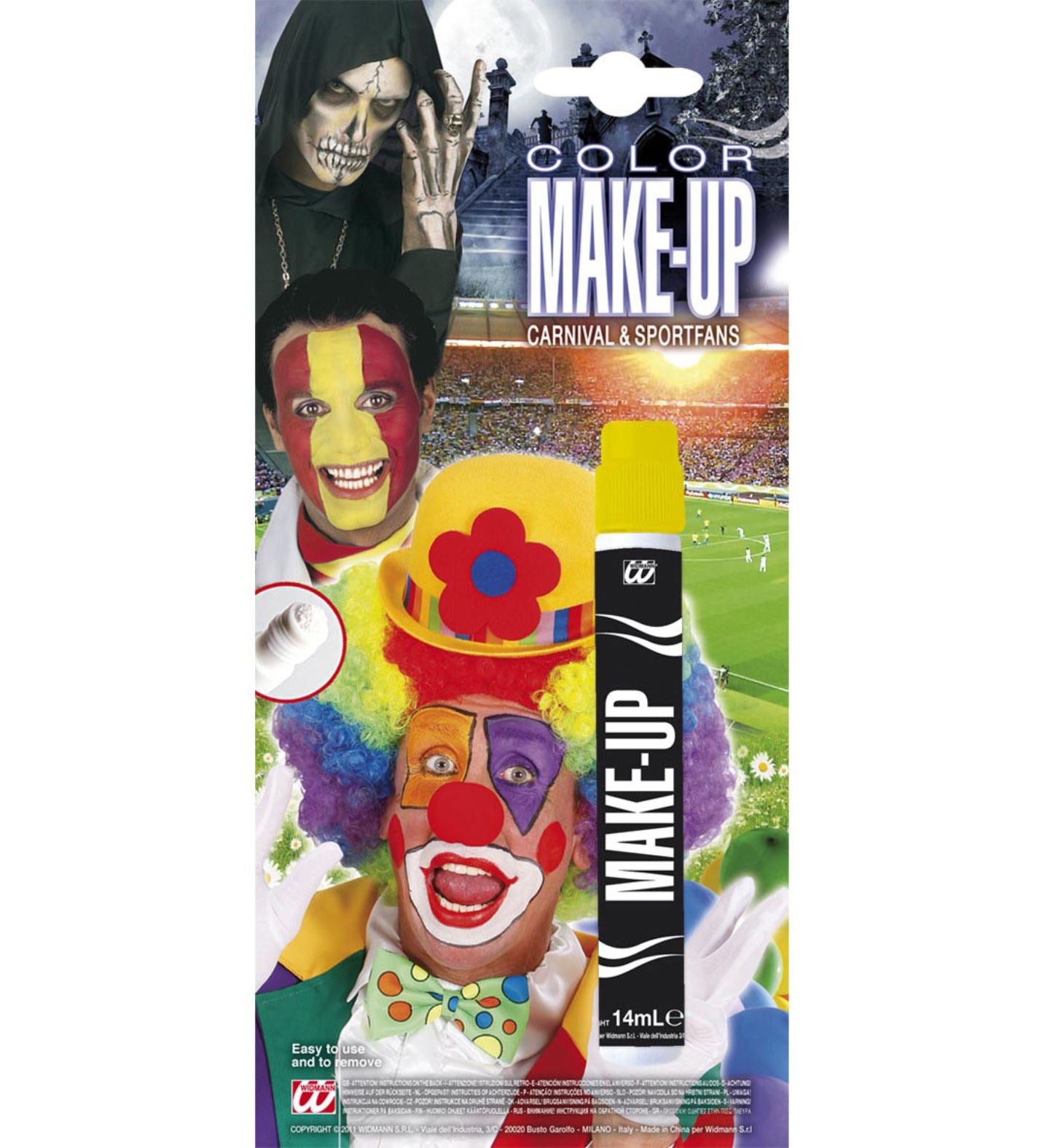 Gelber cremiger Schminkstift von Widmann für präzise Karnevals- und Party-Make-up Akzente