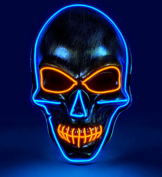 Widmann LED Totenkopf Maske – Gold Metallic Finish Für Erwachsene & Teens - Fasnacht24.ch