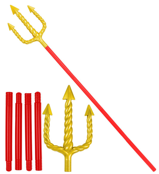 Dreizack Goldener – Roter Stab 137cm – Kostüm Accessoire von Widmann - Fasnacht24.ch