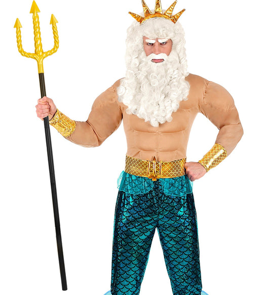 Widmann Dreizack Prop – Gold & Schwarz Kunststoff 137cm – Kostüm Zubehör - Fasnacht24.ch