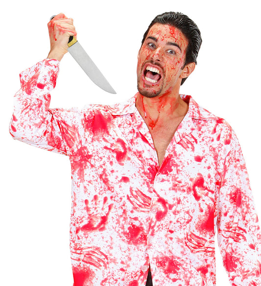 34 cm langes EVA-Schaumstoffmesser mit schwarzem Griff und silberner Klinge für Cosplay.