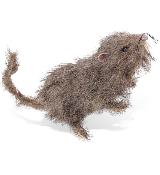 Plüschrat mit braunem Fell, 21 cm, ideal für Halloween-Dekoration und Hängedekoration.