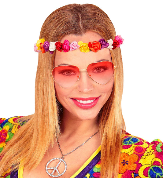 Rote Herz-Sonnenbrille mit Kunststoffrahmen und UV400-Schutz für Festival und Party.