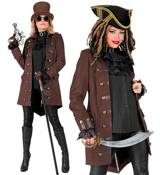 Piratenjacke Damen Mantel Grau – Historische Piratenjacke Widmann - Fasnacht24.ch