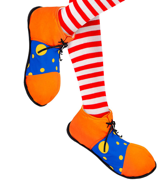 Bunte klassische Clown Schuhe mit übergroßer Zehenpartie für Erwachsene in verschiedenen Farben