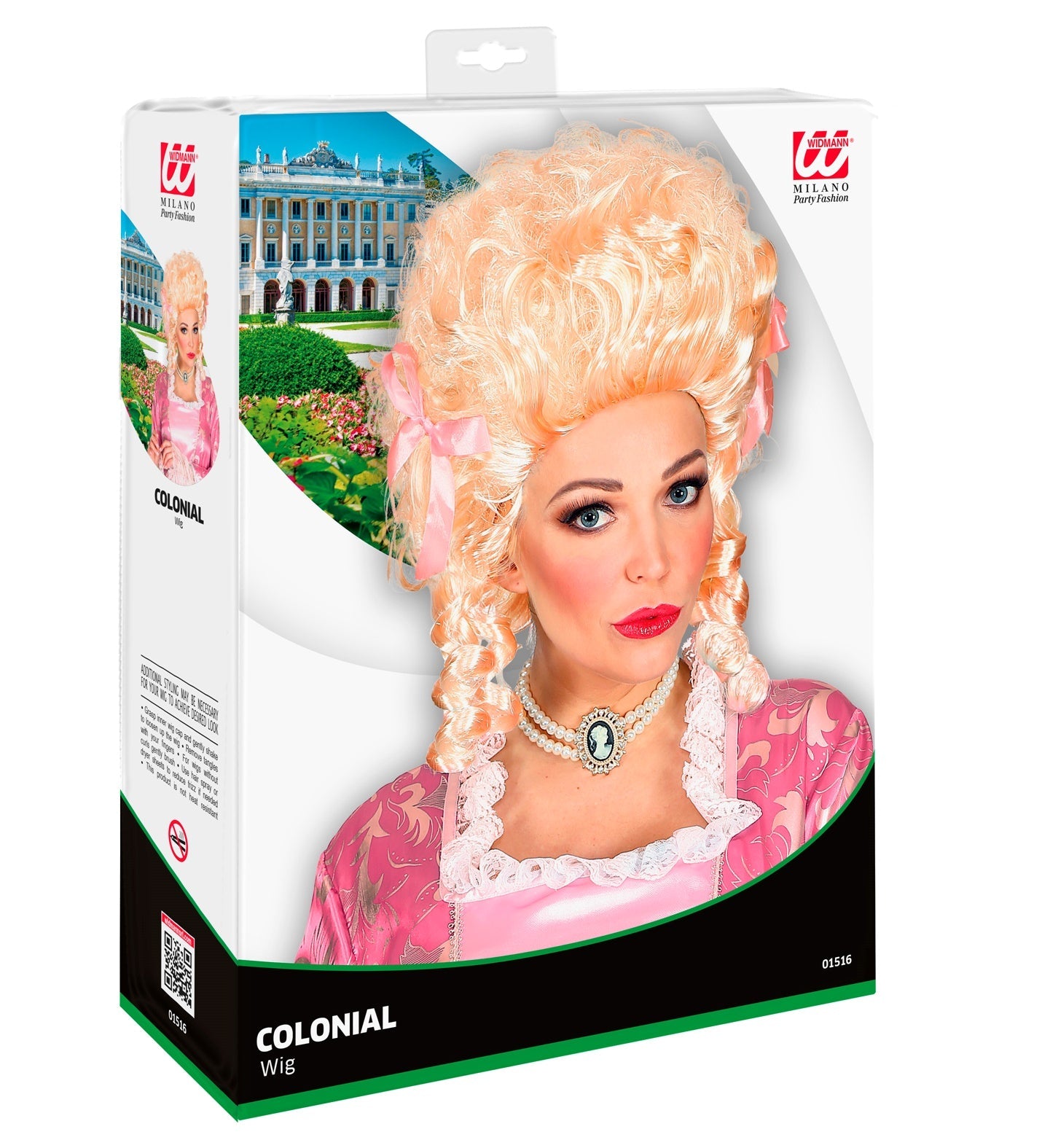 Widmann Kolonial Perücke – Dame Blond, Hitzebeständig, Verstellbar - Fasnacht24.ch