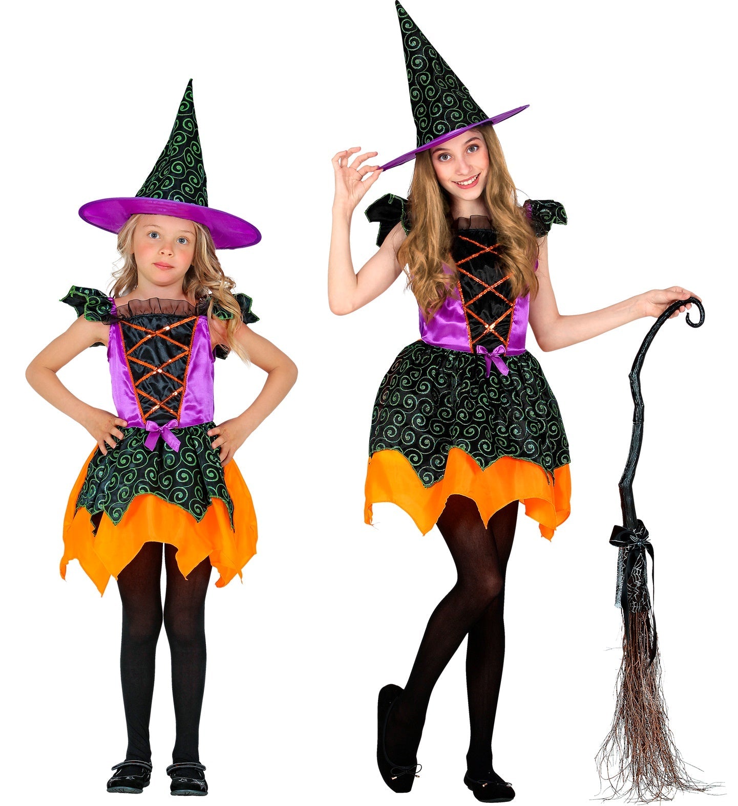 Widmann Hexenkostüm Kinder – Lila Kleid Mit Hut Für Fasching - Fasnacht24.ch