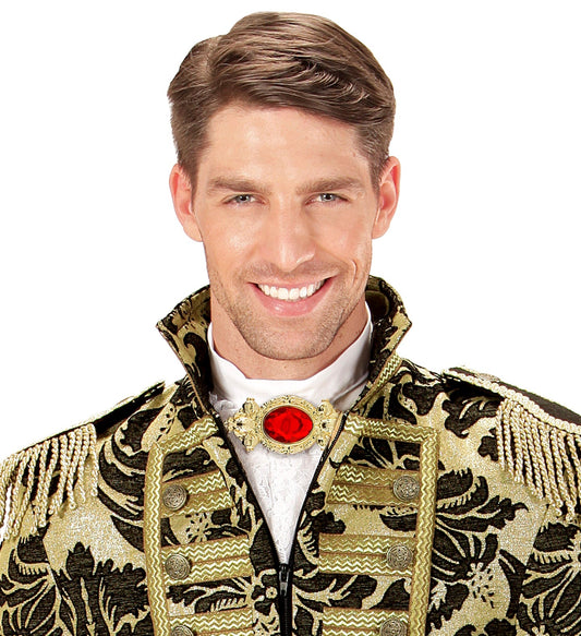 Widmann Maxi Brosche Gold â Roter Rubin 24 Karat Vergoldet - Fasnacht24.ch