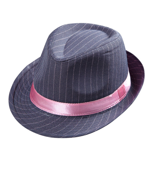 "GRAUER FEDORA MIT NADELSTREIFEN" – Vorderansicht