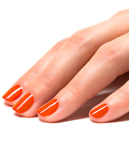 Widmann Peel-Off Nagellack in leuchtendem Orange, wasserbasiert und ohne Aceton.