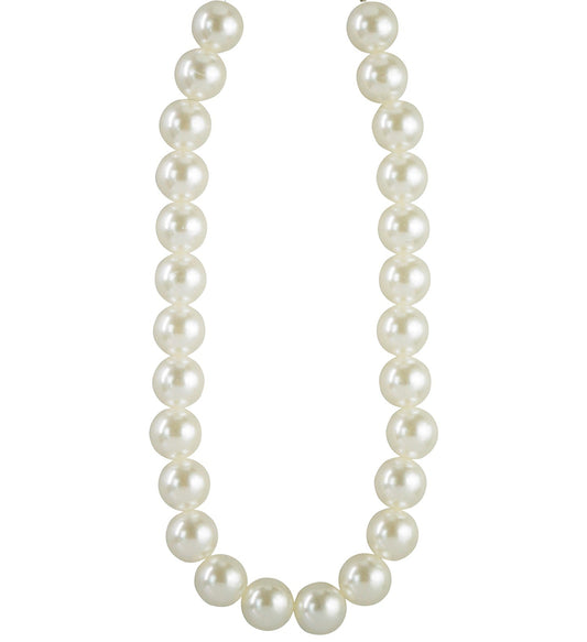Perlenkette mit dicken, glänzenden Perlen und Edelstahlverschluss, 21 cm lang.