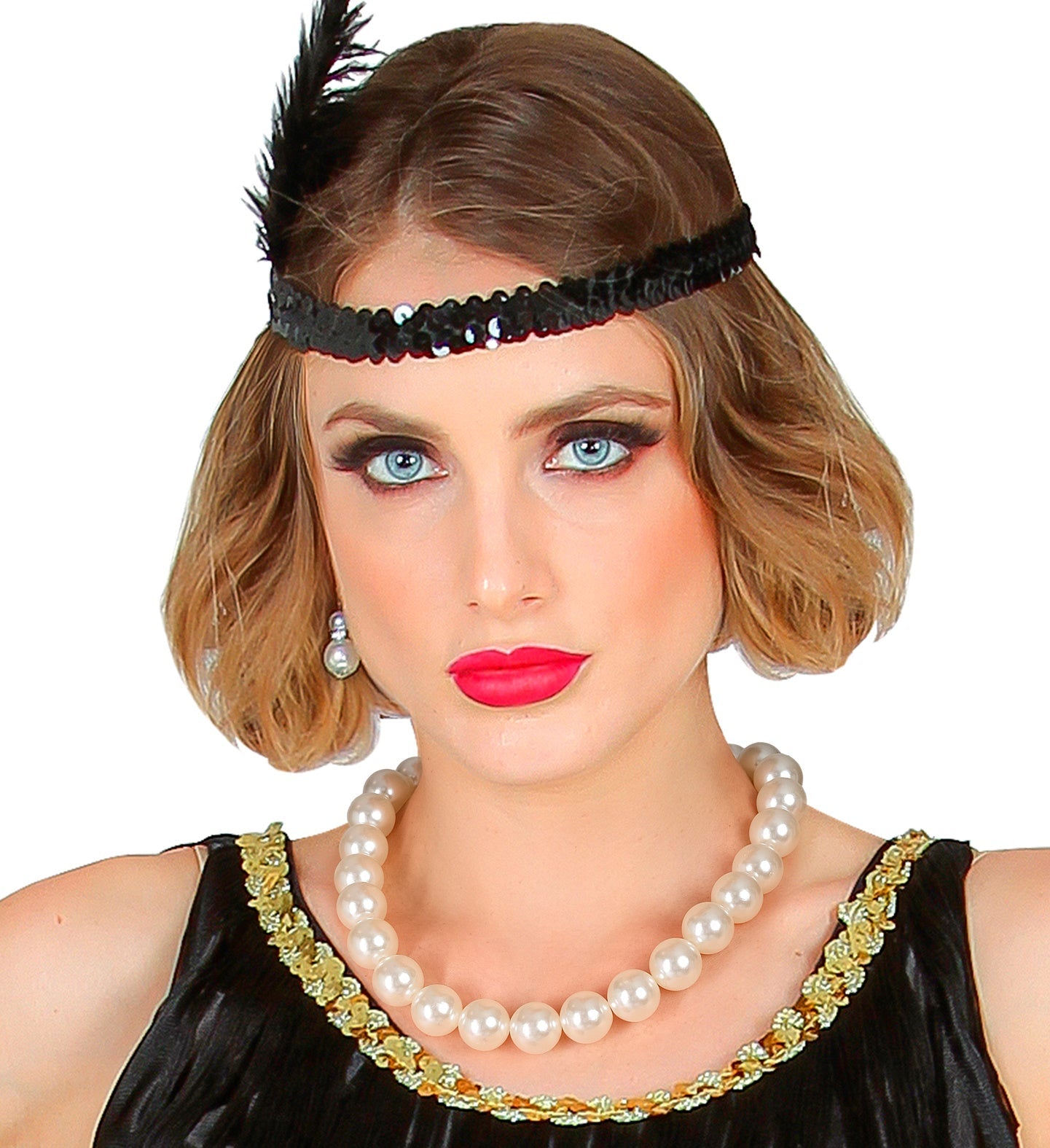 Perlenkette mit dicken, glänzenden Perlen und Edelstahlverschluss, 21 cm lang.