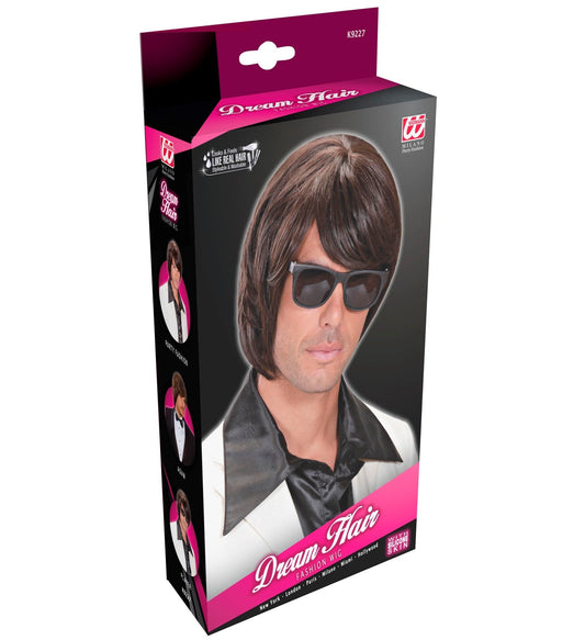 Adam Braun Herrenperücke – Braune Synthetik, Hitzebeständig & Verstellbar - Fasnacht24.ch