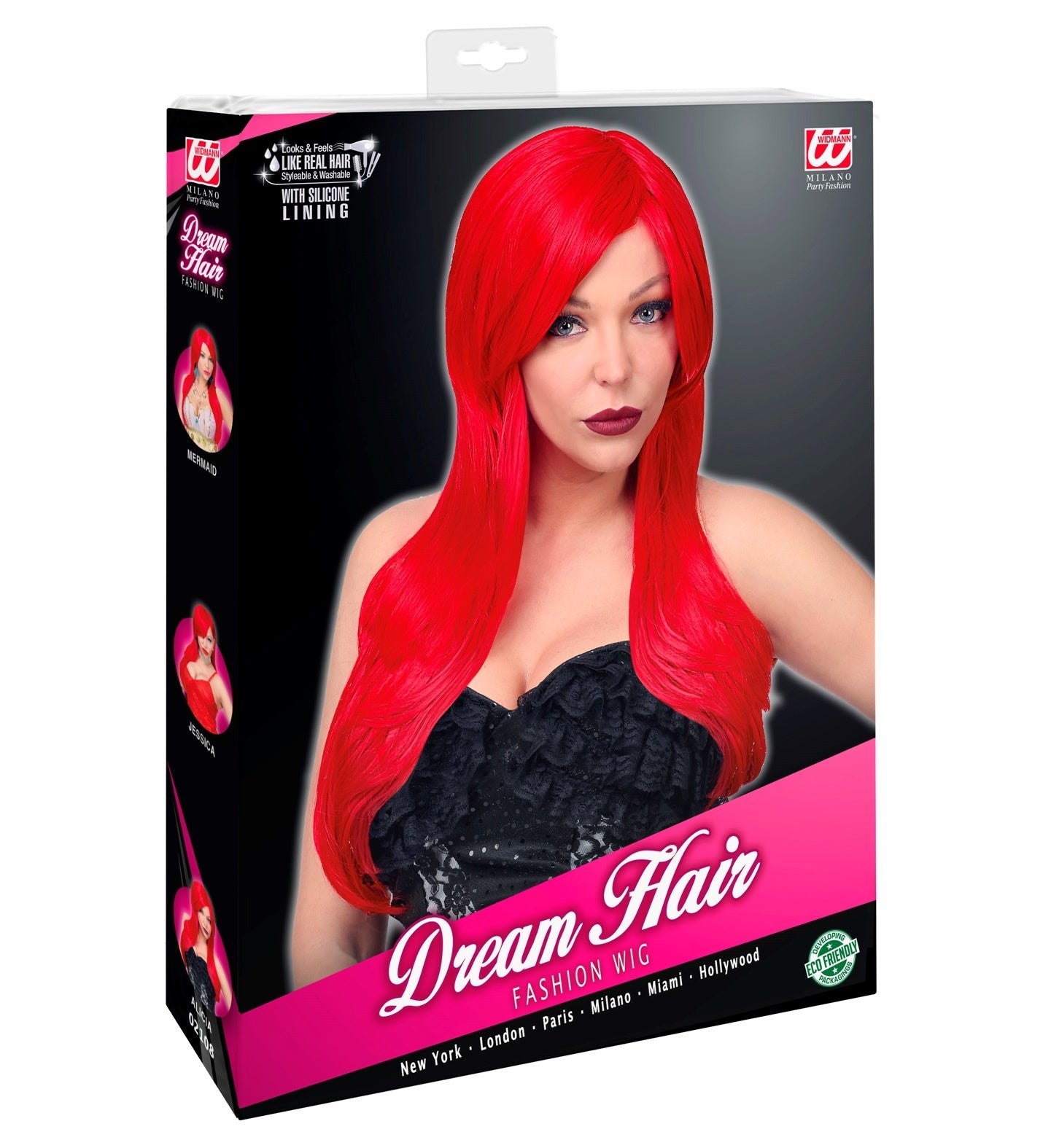 Widmann Dream Hair Alicia Extra Lange Rote Perücke – Hitzebeständig - Fasnacht24.ch