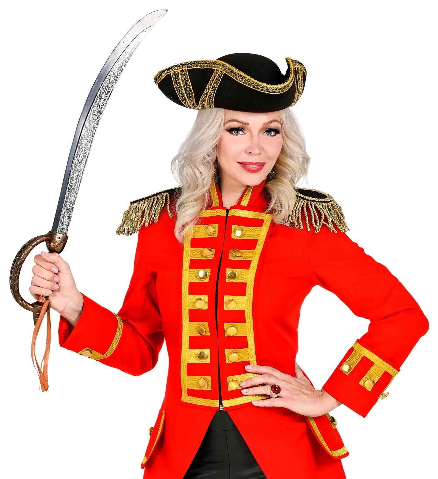 Widmann Piraten Schwert Säbel Deluxe 70cm lang – Kunststoff in Gold und Silber - Fasnacht24.ch