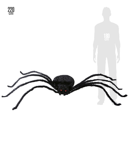 Widmann Riesen Spinne 220cm – Biegsame Halloween Deko Schwarz - Fasnacht24.ch