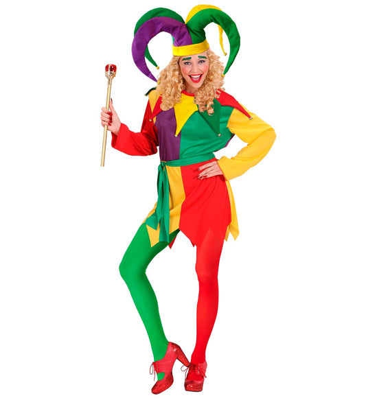 Rote und grüne Weihnachtself Strumpfhose mit Streifenmuster und elastischem Bund.