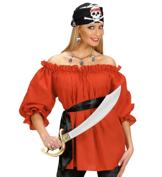 Rote Damenbluse aus atmungsaktivem Twill mit Standardpassform und leichtem Stoff.