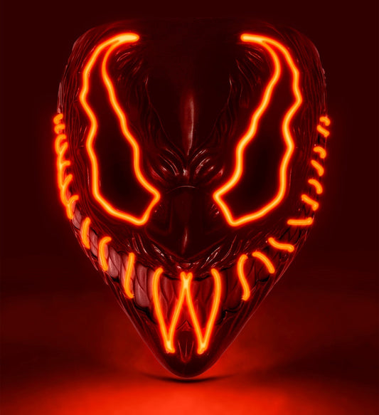 Widmann LED Monster Maske Rot – Atmungsaktive Halloween Maske Erwachsene - Fasnacht24.ch